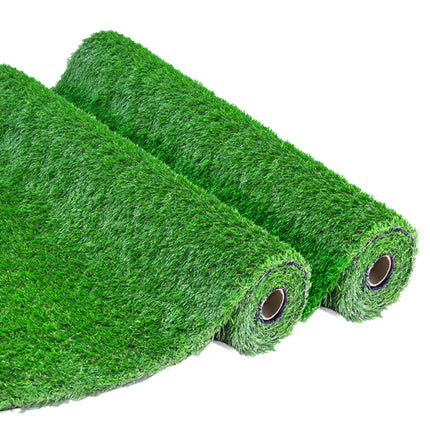 2 Packs Artificial Grass Turf Roll 3.3ft x 10ft, Synthetic Fake Grass Rug with Drainage Holes for Outdoor & Indoor Use - Balcony, Garden, Patio & Pet Spaces