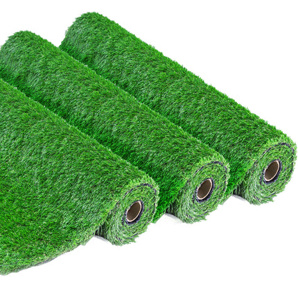 3 Packs Artificial Grass Turf Roll 3.3ft x 10ft, Synthetic Fake Grass Rug with Drainage Holes for Outdoor & Indoor Use - Balcony, Garden, Patio & Pet Spaces