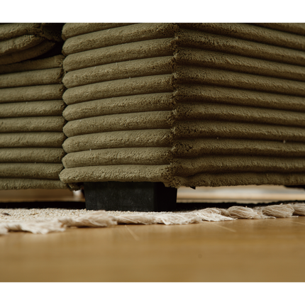 Oversized Two-Piece Couches, L Shaped Sofa, Corduroy, Left Chaise Daybed,with Armrests,Eight Throw Pillows,Corner Sofa,Easy To Assemble, Green