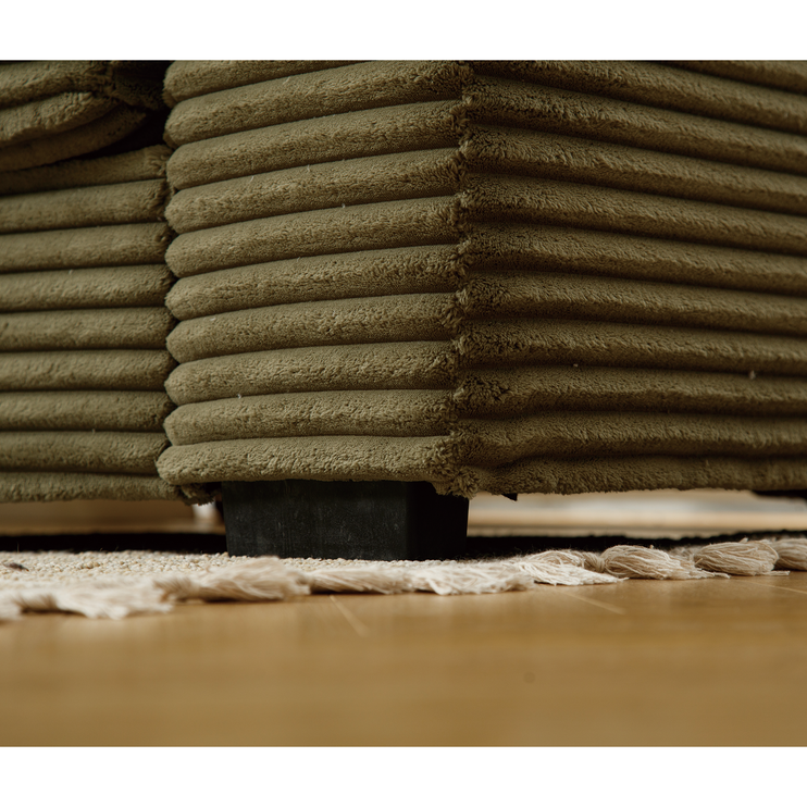 Oversized Two-Piece Couches, L Shaped Sofa, Corduroy, Left Chaise Daybed,with Armrests,Eight Throw Pillows,Corner Sofa,Easy To Assemble, Green