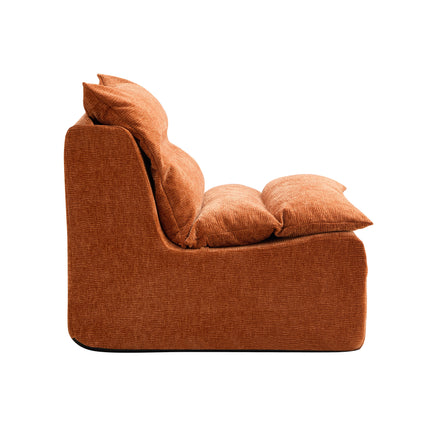 Single Chair Sofa Lounge Chair With Backrest Fully Compressed Sofa Suitable For Living Room, Bedroom, Polyester,ORANGE