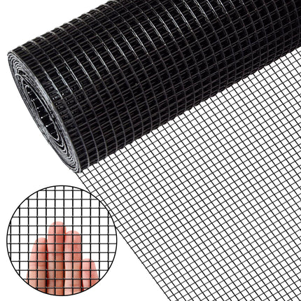 48" x 50' Hardware Cloth Black Vinyl Coated Chicken Wire Fence PVC Welded Mesh Roll for Home Garden Rabbit Cage