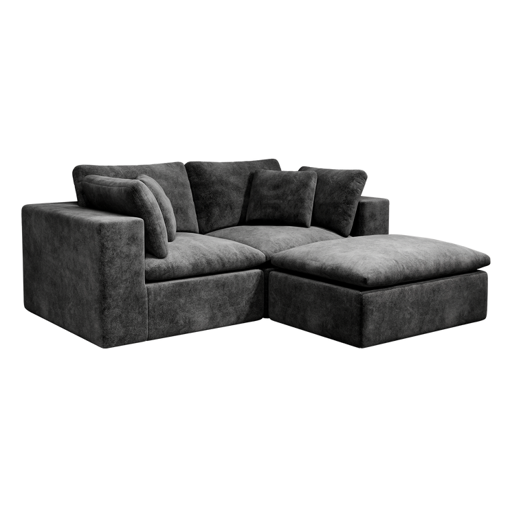 78.8*68.9"Modular sectional sofa seat,Upholstered compressed couch for living room,Bedroom,Apartment,No assembly required,3PC free combination,Plush corduroy fabric,GREY