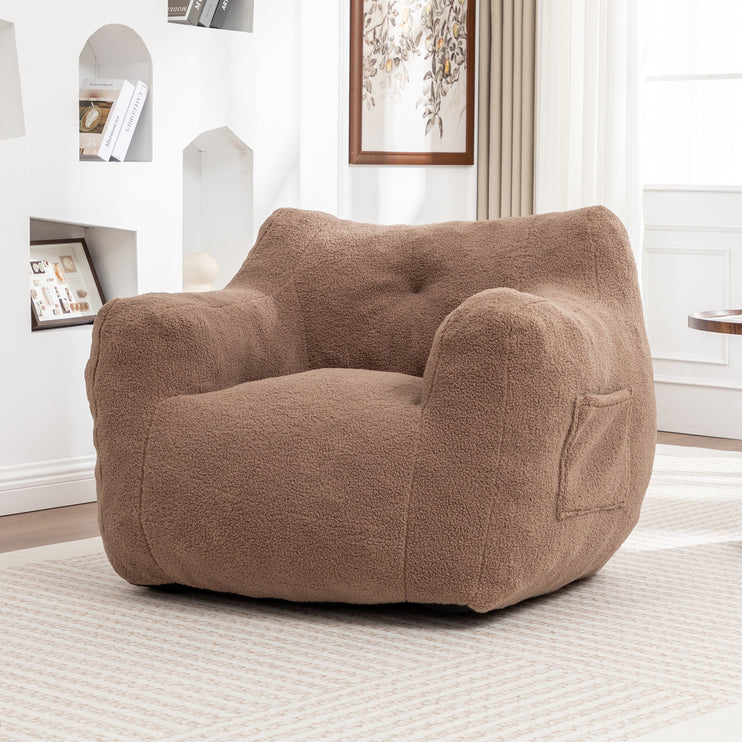 Bean Bag Chair, Bean Bag Sofa Chair with Armrests Stuffed High-Density Foam, Lazy Sofa Comfy Chairs BeanBag Chair for Adults in Living Room,Bedroom Reading