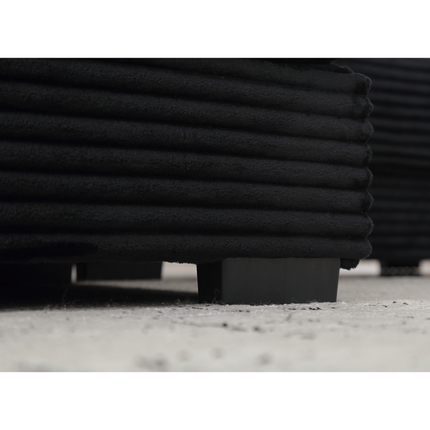 Oversized Two-Piece Couches, L Shaped Sofa, Corduroy, Left Chaise Daybed,with Armrests,Eight Throw Pillows,Corner Sofa,Easy To Assemble, Black