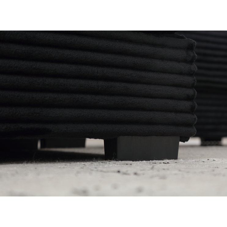 Oversized Two-Piece Couches, L Shaped Sofa, Corduroy, Left Chaise Daybed,with Armrests,Eight Throw Pillows,Corner Sofa,Easy To Assemble, Black