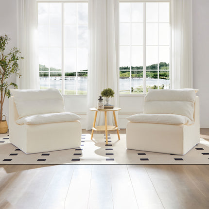 Single Chair Sofa Lounge Chair With Backrest Fully Compressed Sofa Suitable For Living Room, Bedroom, Polyester,ORANGE, WHITE