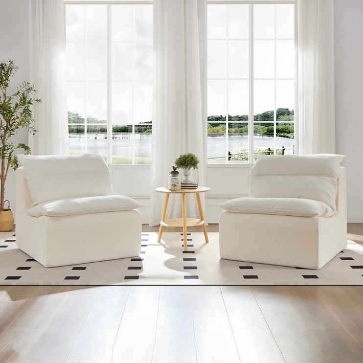 Single Chair Sofa Lounge Chair With Backrest Fully Compressed Sofa Suitable For Living Room, Bedroom, Polyester,ORANGE, WHITE