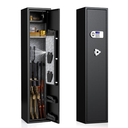 3-5 Gun Safe, Rifle Safes Long Gun Safe for Home, Quick & Easy Access Safes for Shotguns, Gun Cabinets for Home Rifle and Pistols with LCD Display & Adjustable Gun Rack