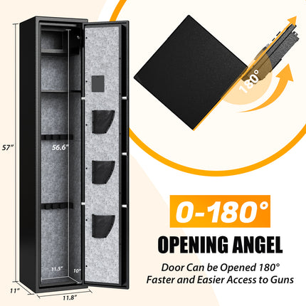 3-5 Gun Safes, Rifle Safe Long Gun Safe for Home, Quick & Easy Access Gun Cabinets for Home Rifle and Pistols with Keypad & Adjustable Racks