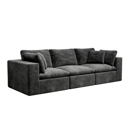 108.3*39.4"Modular sectional sofa seat,Upholstered compressed couch for living room,Bedroom,Apartment,No assembly required,3PC free combination,Plush corduroy fabric,GREY