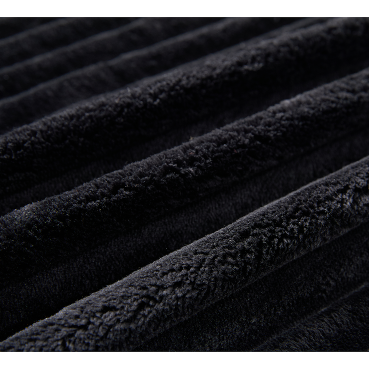 Oversized Two-Piece Couches, L Shaped Sofa, Corduroy, Left Chaise Daybed,with Armrests,Eight Throw Pillows,Corner Sofa,Easy To Assemble, Black