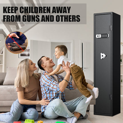 3-5 Gun Safes, Rifle Safe Long Gun Safe for Home, Quick & Easy Access Gun Cabinets for Home Rifle and Pistols with Keypad & Adjustable Racks