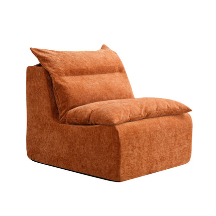 Single Chair Sofa Lounge Chair With Backrest Fully Compressed Sofa Suitable For Living Room, Bedroom, Polyester,ORANGE