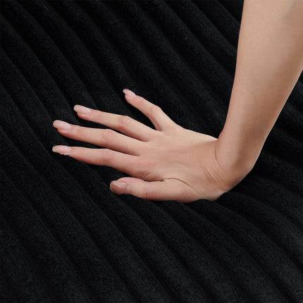 4-seater Corduroy Sofa Couch 133" Modern Sofa with USB Ports, Hidden Storage Arms, Flip-Top Cup Holders for Living Room, Black