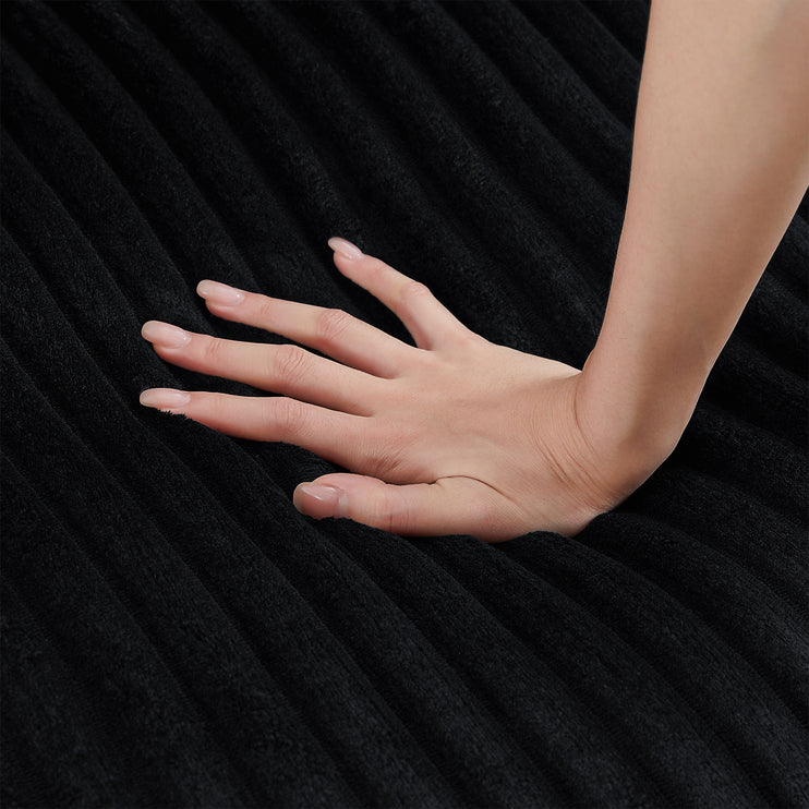 4-seater Corduroy Sofa Couch 133" Modern Sofa with USB Ports, Hidden Storage Arms, Flip-Top Cup Holders for Living Room, Black