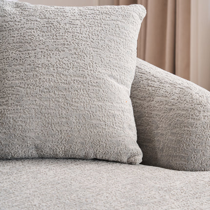 Boneless L-Shape Sectional Sofa with Curved Chaise,Grey Modular Chenille Compression Couch,30D High-Density Foam,Minimalist Modular Couches Sleeper for Living Room Bedroom Apartment Lounge