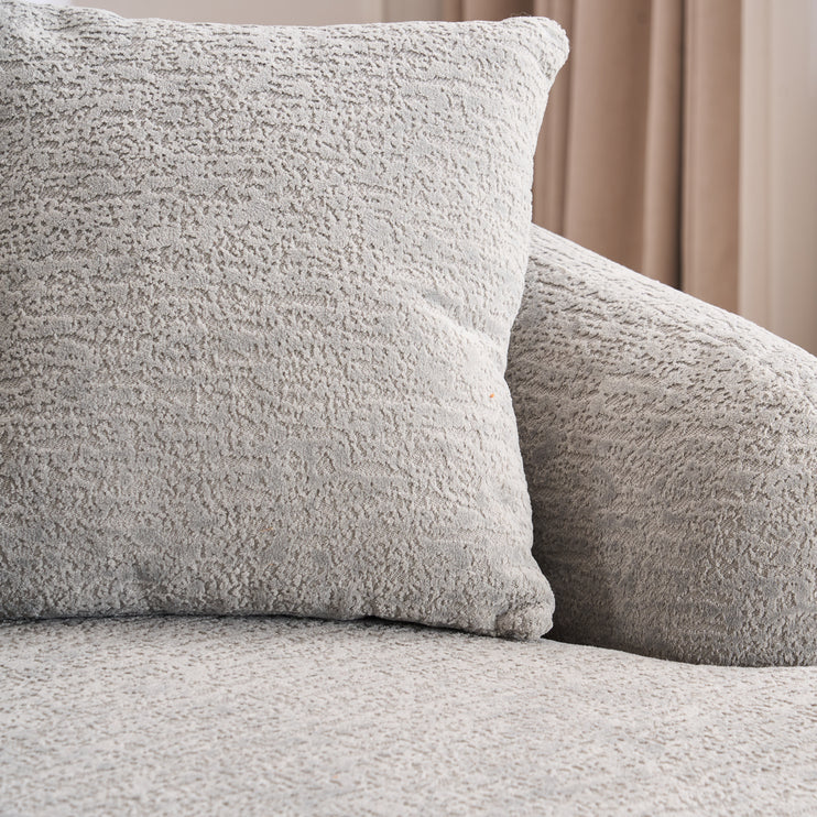 Boneless L-Shape Sectional Sofa with Curved Chaise,Grey Modular Chenille Compression Couch,30D High-Density Foam,Minimalist Modular Couches Sleeper for Living Room Bedroom Apartment Lounge