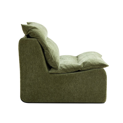 Single Chair Sofa Lounge Chair With Backrest Fully Compressed Sofa Suitable For Living Room, Bedroom, Polyester,GREEN