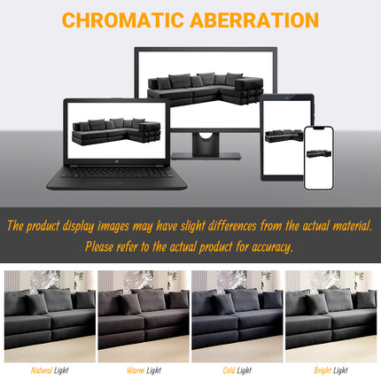 Oversized Upholstered Sectional Sofa Couch Set,Modular 118.2" L Shaped Floor Living Room Sofa Set With 6 Pillows,DIY Combination Sofa Couch for living rooms, apartments,bedrooms,Black