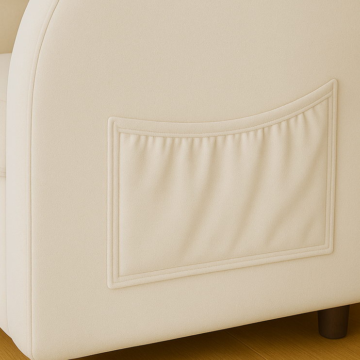 Beige Bunny-Ear Pet-Friendly Armchair with Built-in Cat & Dog Hideaway, Cozy Dual-Use Sofa Chair with Side Pocket, 27.4 x 25.2 x 37.4 inch