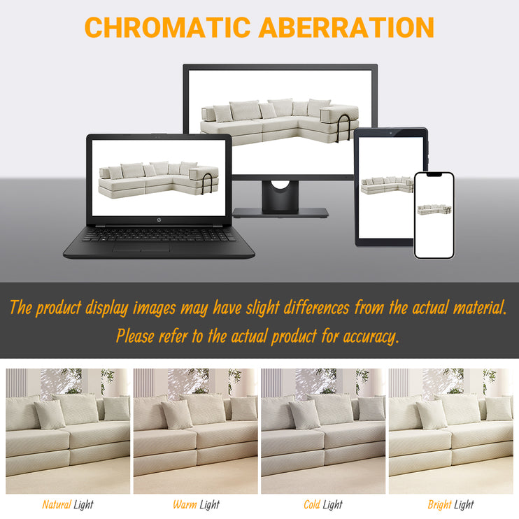 Oversized Upholstered Sectional Sofa Couch Set,Modular 118.2" L Shaped Floor Living Room Sofa Set With 6 Pillows,DIY Combination Sofa Couch for living rooms, apartments,bedrooms,Light Grey