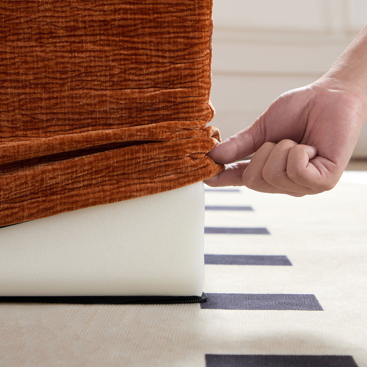 Single Chair Sofa Lounge Chair With Backrest Fully Compressed Sofa Suitable For Living Room, Bedroom, Polyester,ORANGE