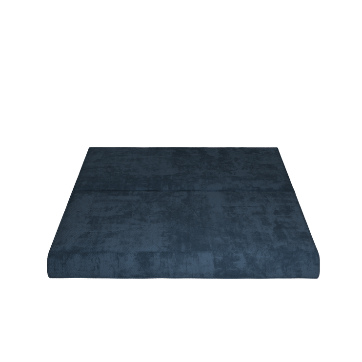 80" Convertible Couch Bed with 2 Pillows, 3-Seat Folding Floor Couch & King Size Bed Mattress, DIY Combination,Chenille,Blue