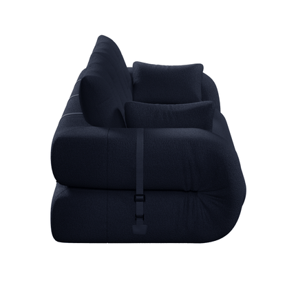 Human Dog Bed, Lazy Sofa Couch, 78.7" Multi-Functional Foldable Sofa Bed, 3-in-1 Teddy Fabric Foam-Filled Sleeper Sofa Bed for Living Room,Guest Bed,Playroom,Dark blue