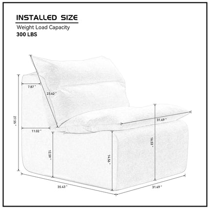 Single Chair Sofa Lounge Chair With Backrest Fully Compressed Sofa Suitable For Living Room, Bedroom, Polyester,ORANGE