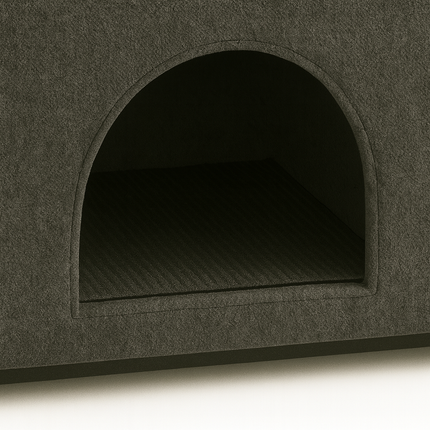 Dark Gray Bunny-Ear Pet-Friendly Armchair with Scratch-Resistant Fabric, Built-in Cat & Dog Hideaway, Dual-Use Sofa Chair with Side Pocket, 27.4 x 25.2 x 37.4 inch