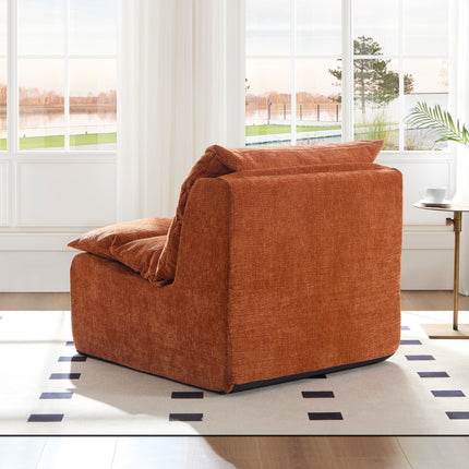 Single Chair Sofa Lounge Chair With Backrest Fully Compressed Sofa Suitable For Living Room, Bedroom, Polyester,ORANGE