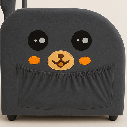 Dark Gray Bunny-Ear Pet-Friendly Armchair with Scratch-Resistant Fabric, Built-in Cat & Dog Hideaway, Dual-Use Sofa Chair with Side Pocket, 27.4 x 25.2 x 37.4 inch