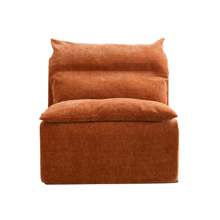 Single Chair Sofa Lounge Chair With Backrest Fully Compressed Sofa Suitable For Living Room, Bedroom, Polyester,ORANGE