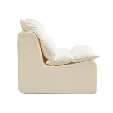 Single Chair Sofa Lounge Chair With Backrest Fully Compressed Sofa Suitable For Living Room, Bedroom, Polyester,ORANGE, WHITE