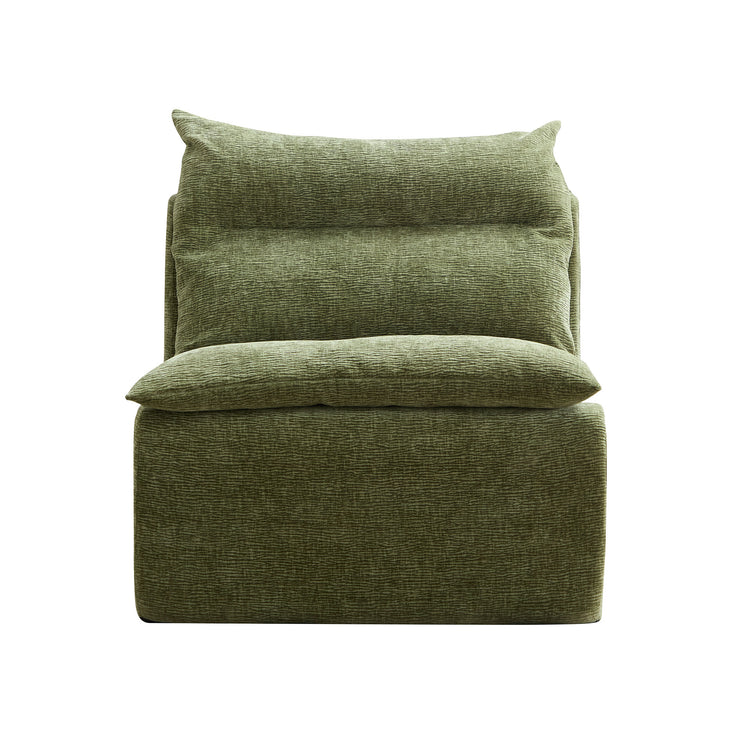 Single Chair Sofa Lounge Chair With Backrest Fully Compressed Sofa Suitable For Living Room, Bedroom, Polyester,GREEN
