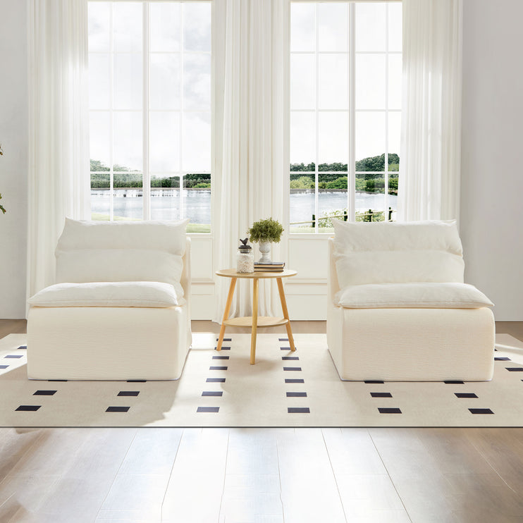 Single Chair Sofa Lounge Chair With Backrest Fully Compressed Sofa Suitable For Living Room, Bedroom, Polyester,ORANGE, WHITE