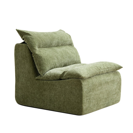 Single Chair Sofa Lounge Chair With Backrest Fully Compressed Sofa Suitable For Living Room, Bedroom, Polyester,GREEN