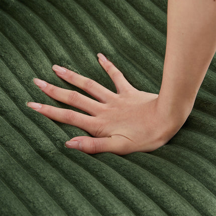 4-seater Corduroy Sofa Couch 133" Modern Sofa with USB Ports, Hidden Storage Arms, Flip-Top Cup Holders for Living Room, Green