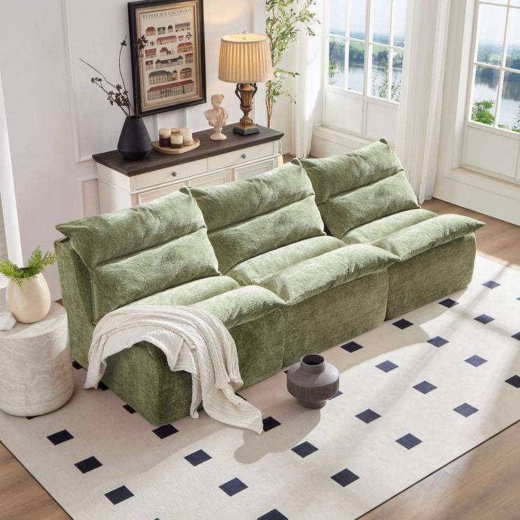 Single Chair Sofa Lounge Chair With Backrest Fully Compressed Sofa Suitable For Living Room, Bedroom, Polyester,GREEN