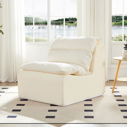 Single Chair Sofa Lounge Chair With Backrest Fully Compressed Sofa Suitable For Living Room, Bedroom, Polyester,ORANGE, WHITE