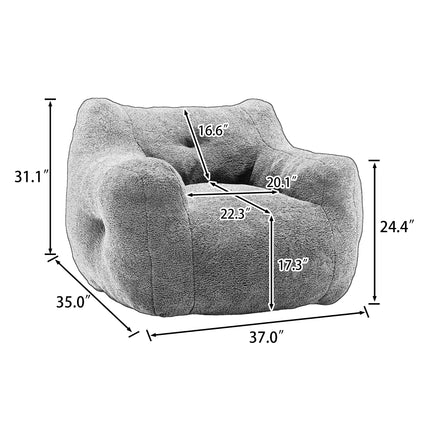Bean Bag Chair, Bean Bag Sofa Chair with Armrests Stuffed High-Density Foam, Lazy Sofa Comfy Chairs BeanBag Chair for Adults in Living Room,Bedroom Reading