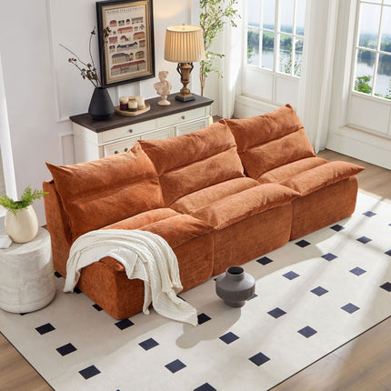Single Chair Sofa Lounge Chair With Backrest Fully Compressed Sofa Suitable For Living Room, Bedroom, Polyester,ORANGE