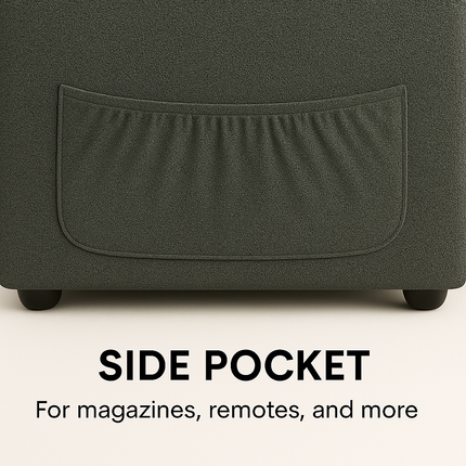 Dark Gray Bunny-Ear Pet-Friendly Armchair with Scratch-Resistant Fabric, Built-in Cat & Dog Hideaway, Dual-Use Sofa Chair with Side Pocket, 27.4 x 25.2 x 37.4 inch