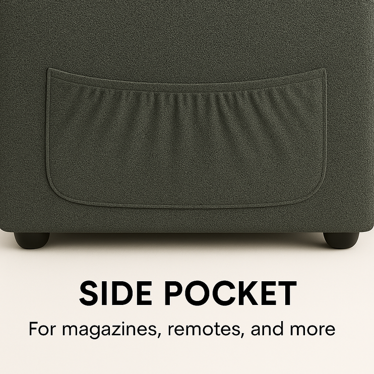 Dark Gray Bunny-Ear Pet-Friendly Armchair with Scratch-Resistant Fabric, Built-in Cat & Dog Hideaway, Dual-Use Sofa Chair with Side Pocket, 27.4 x 25.2 x 37.4 inch