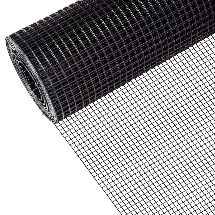 24" x 50' / 24" x 100' 1/4inch  PVC Hardware Cloth Vinyl Coated Chicken Wire Fence Galvanized Welded Mesh Roll for Home Garden Rabbit Cage, Black-PVC