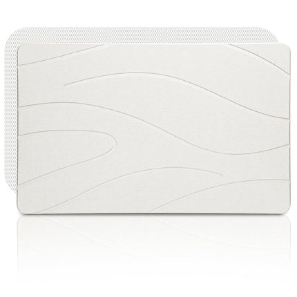Extra Large Stone Bath Mat, 31.5 x 19.7 White/Dark Grey Diatomaceous Earth Stone Shower Mat for Bathroom, Large Absorbent Bath Mats, Non-Slip Bathroom Floor Mat, Quick Dry, Easy to Clean