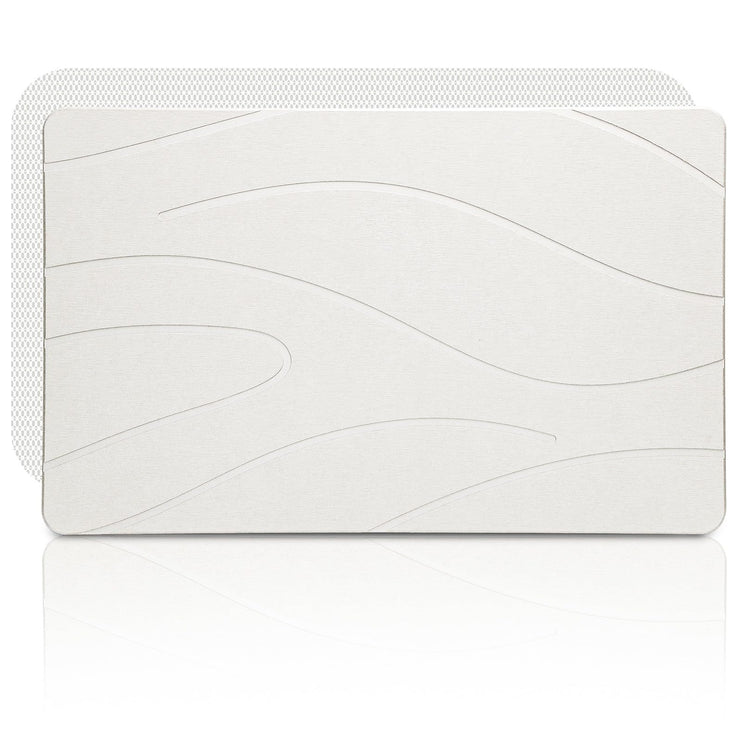 Extra Large Stone Bath Mat, 31.5 x 19.7 White/Dark Grey Diatomaceous Earth Stone Shower Mat for Bathroom, Large Absorbent Bath Mats, Non-Slip Bathroom Floor Mat, Quick Dry, Easy to Clean