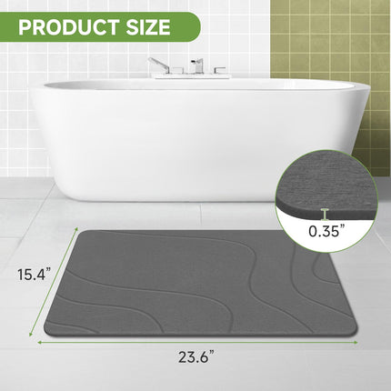 Stone Bath Mat, Diatomaceous Earth Stone Shower Mat for Bathroom, Absorbent Bath Mats, Barhroom Floor Mat, Quick Drying, Easy to Clean, 23.6 x 15.4