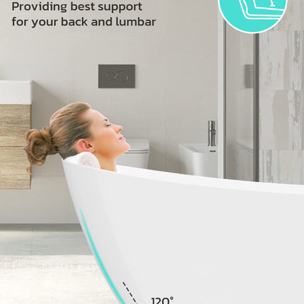 Freestanding Bathtub, 55 inch Acrylic Free Standing Soaking Bathroom Tub with Brushed Nickel-Finished Overflow and Anti-Clogging Drain, Easy Installation